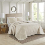 Oakley 3 Piece King Bedspread Set - Cream