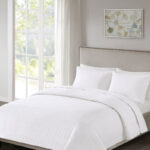 Otto 3 Piece White Reversible Quilted Coverlet Set