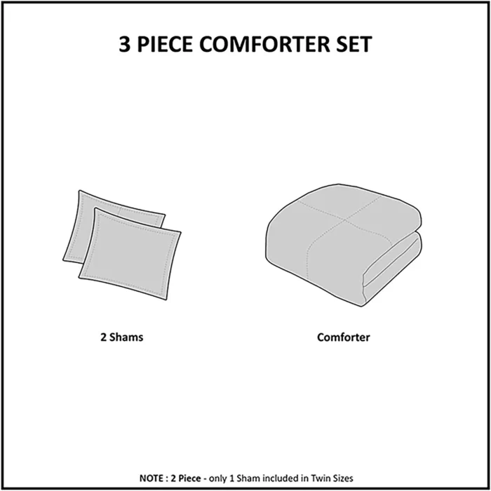 Ava 3-Pc. Queen Down Alternative Comforter Set - Image 9