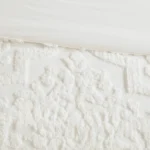 Madison Park Aeriela Tufted Cotton Chenille Damask Duvet Cover Set - Off White - Queen - Image 5