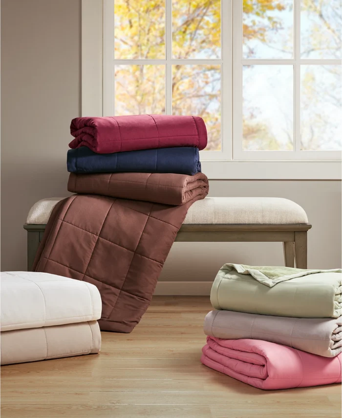 Martha Stewart Collection Down Alternative Reverse to Plush Full/Queen Blanket - Image 2