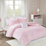 Mi Zone Rosalie Full/Queen 4 Piece Metallic Heart Printed Comforter Set