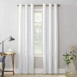 No. 918 Montego Casual Textured Grommet Curtain Panel, 48" x 95", White