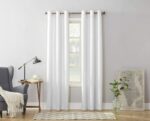 No. 918 Montego Casual Textured Grommet Curtain Panel, 48" x 95", White - Image 5