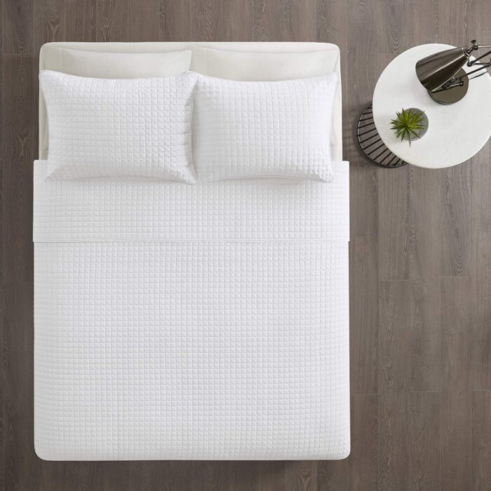 Otto 3 Piece White Reversible Quilted Coverlet Set - Image 6
