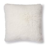 Faux Fur Decorative Pillow (Off-White) - Image 2