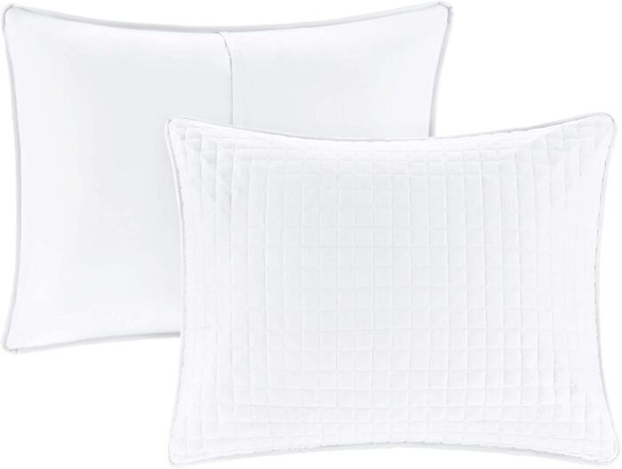Otto 3 Piece White Reversible Quilted Coverlet Set - Image 7