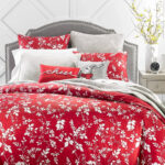 Damask Cotton 2 Piece Leaf Silhouette Twin /Twin XL Comforter Set