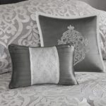 Odette 8 Piece Jacquard Queen Comforter Set (Silver) - Image 3