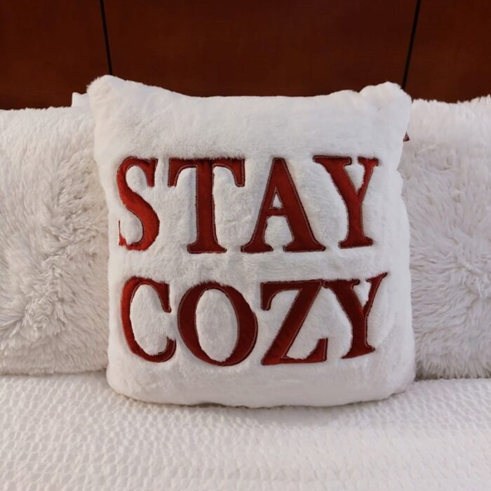 Stay Cozy Sherpa Throw Pillow - Image 2