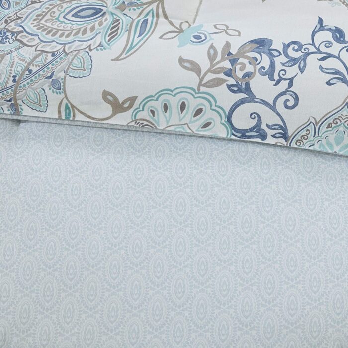 Isla 8 Piece Cotton Floral Printed Reversible Comforter Set - Image 8