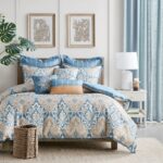 Caspian Medallion Print 8 Piece Queen Comforter Set