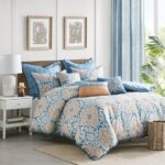 Caspian Medallion Print 9 Piece King Comforter Set - Image 2