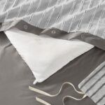 Essence Oversized Cotton Clipped Jacquard 8 Piece Queen Comforter Set (Grey) - Image 15