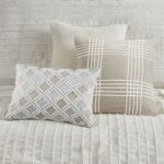 Essence Oversized Cotton Clipped Jacquard 9 Piece King Comforter Set (Ivory) - Image 8