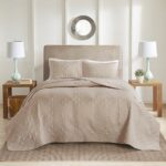 Oakley 3 Piece Queen Reversible Bedspread Set - Khaki - Image 2
