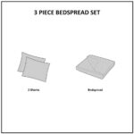 Oakley 3 Piece Queen Reversible Bedspread Set - Khaki - Image 11