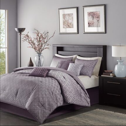 Madison Park Biloxi comforter set in purple