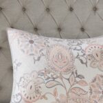 Isla 8 Piece Cotton Floral Printed Reversible Queen Comforter Set (Blush) - Image 9