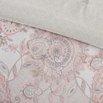 Isla 8 Piece Cotton Floral Printed Reversible Queen Comforter Set (Blush) - Image 10