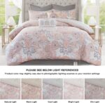 Isla 8 Piece Cotton Floral Printed Reversible Queen Comforter Set (Blush) - Image 2