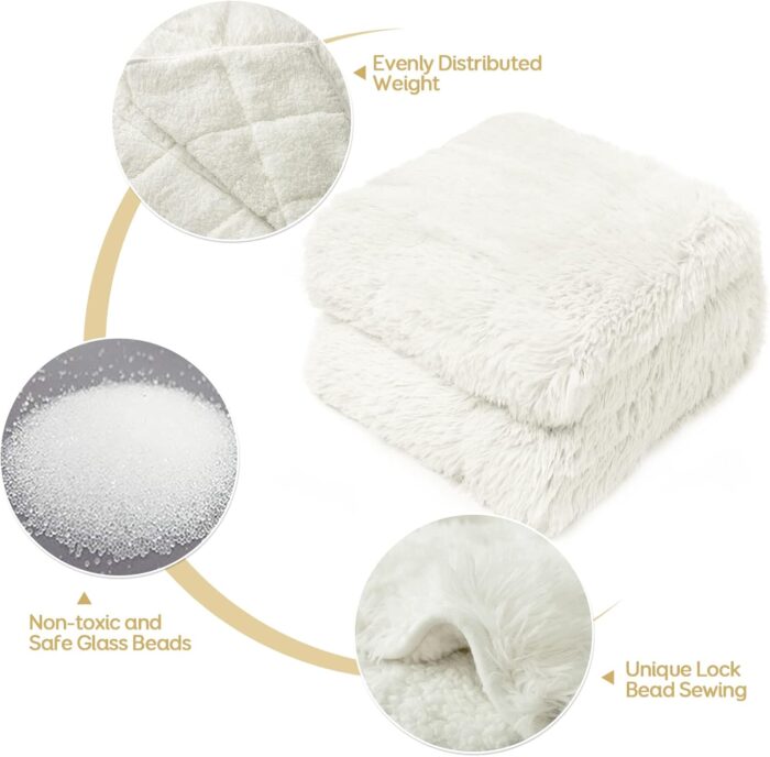 Sherpa Faux Fur Weighted Blanket (15lb) - Image 4