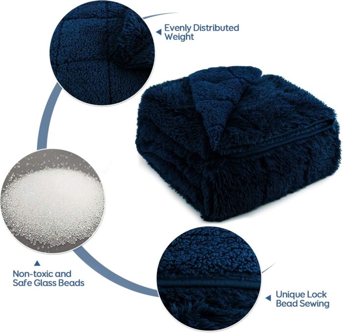 Sherpa Faux Fur Weighted Blanket (15lb) - Image 5