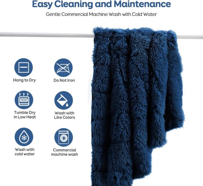 Sherpa Faux Fur Weighted Blanket (15lb) - Image 6